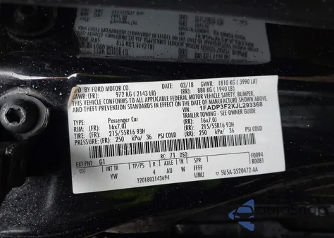 2018 Ford Focus Se из США, поврежденный, VIN 1FADP3F2XJL293368